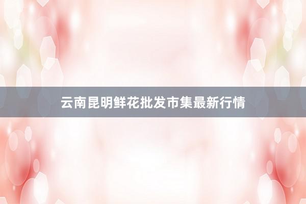 云南昆明鲜花批发市集最新行情